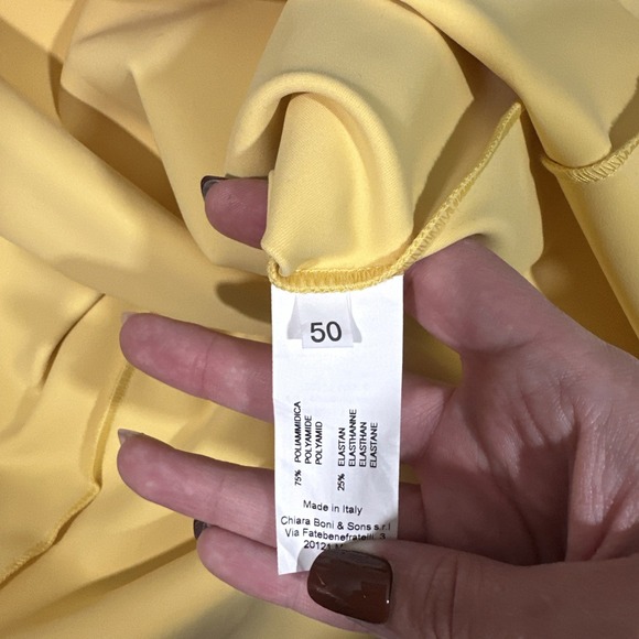NWD Chiara Boni La Petite Robe [ 50 ] Eliska Ruffle Strapless Gown Yellow #S2078 - Picture 5 of 16